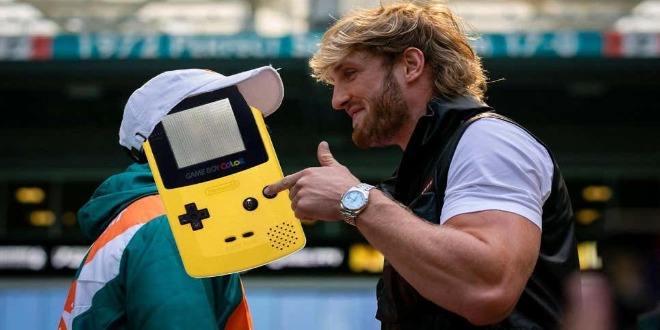 Logan Paul dunks 15 GameBoy Colors in resin to make a Pokemon table